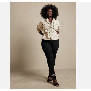 Banana Republic Curvy Mid Rise Skinny Jeans Black Wash Plus Size 20/35 RT$100